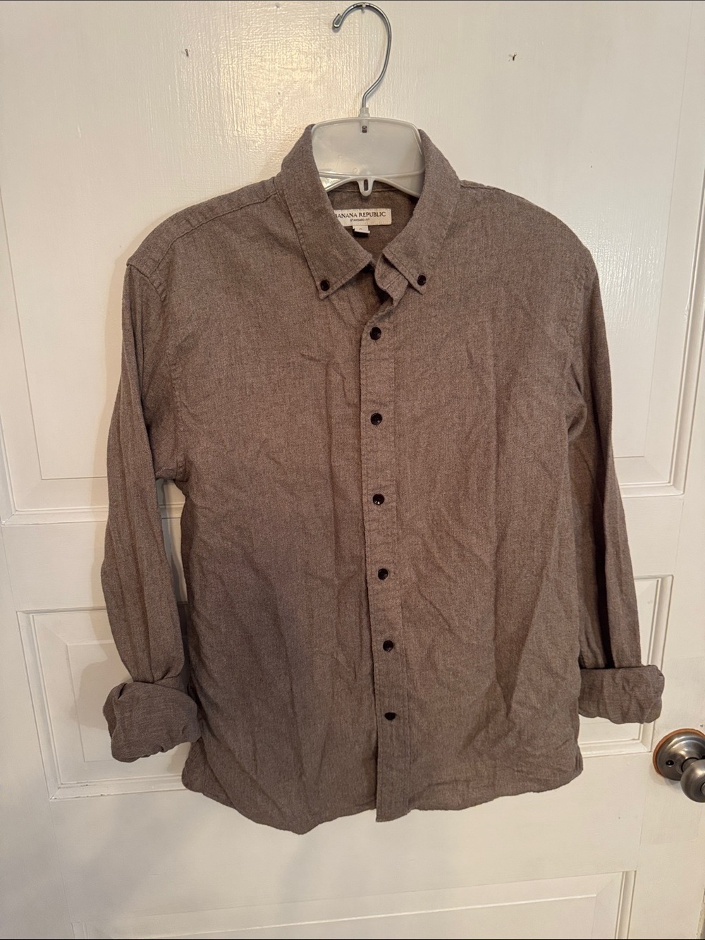 Banana Republic Light Taupe Button-Down Shirt
